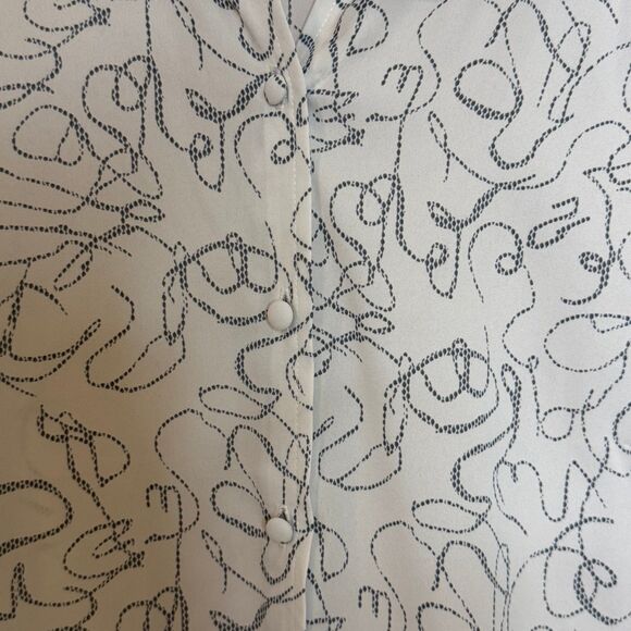 Cabi Ribbon Trim Blouse 4232 Ruffle Long Sleeve Button Up Women's Size Small - Picture 3 of 8